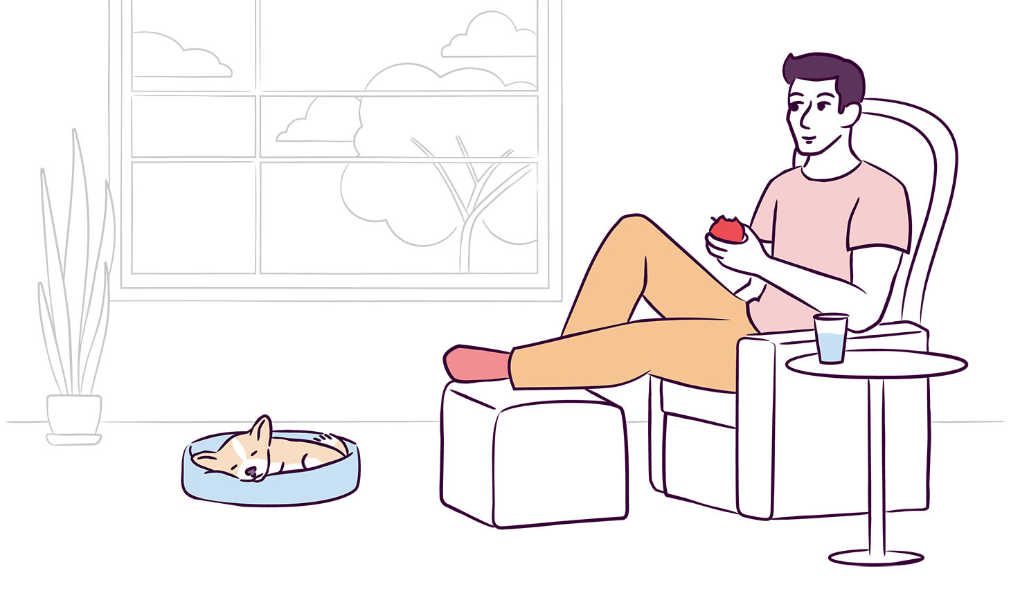 illustration of a person relaxing on a couch