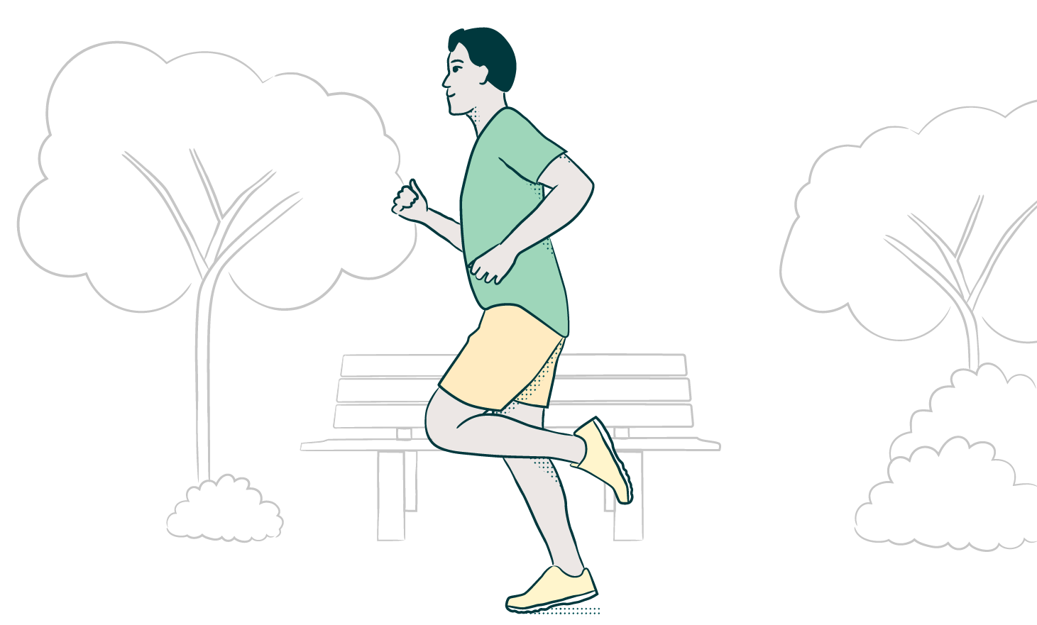 Man running in a park